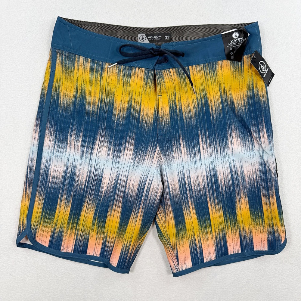 Volcom Mod-Tech Board Shorts / Size 32 Mens / Orange Blue, New